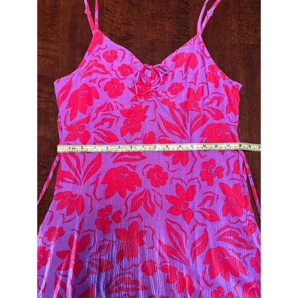 Billabong Hibiscus Red and Purple Floral Beach Cover Up Dress - Picture 5 of 6